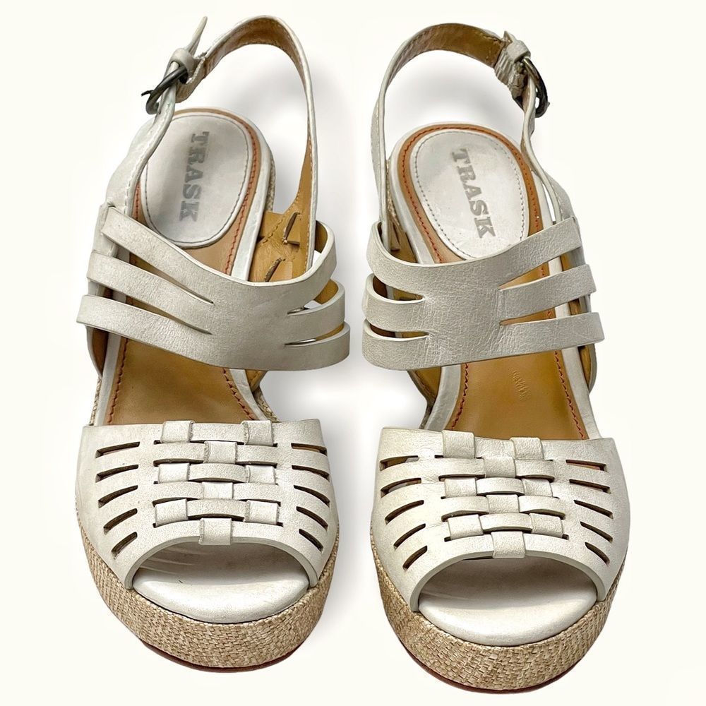 Trask 'Willow' Leather Platform Wedge Sandal - Picture 6 of 16